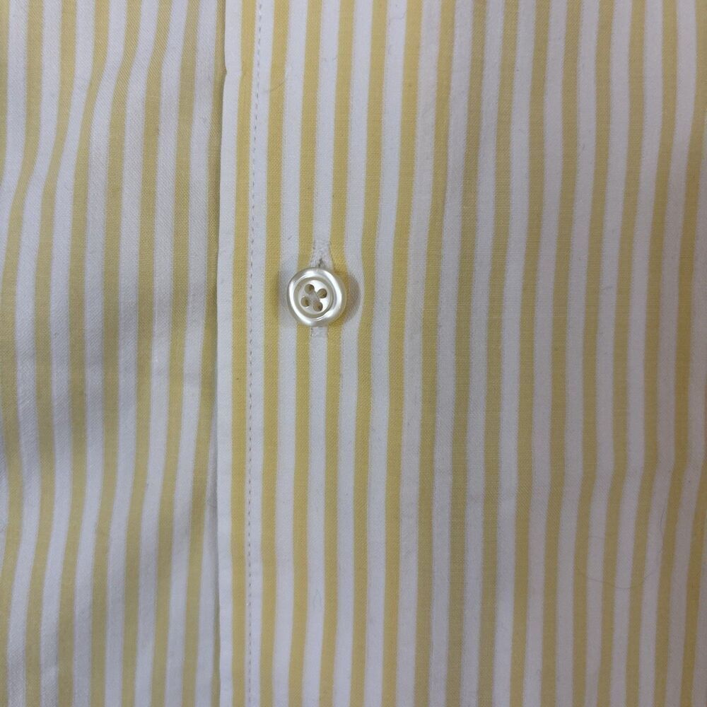Jos A Bank Stays Cool Button Down Shirt Large Yellow Striped Short Seeve - Picture 10 of 10